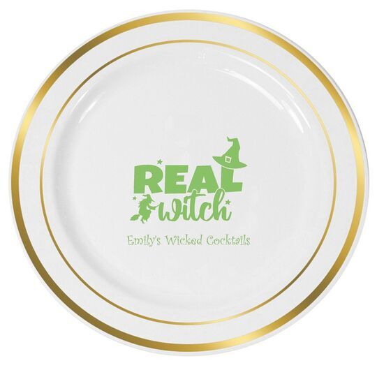 Real Witch Premium Banded Plastic Plates